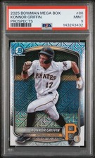 2025 BOWMAN MEGA BOX CHROME PROSPECTS #86 KONNOR GRIFFIN PSA 9