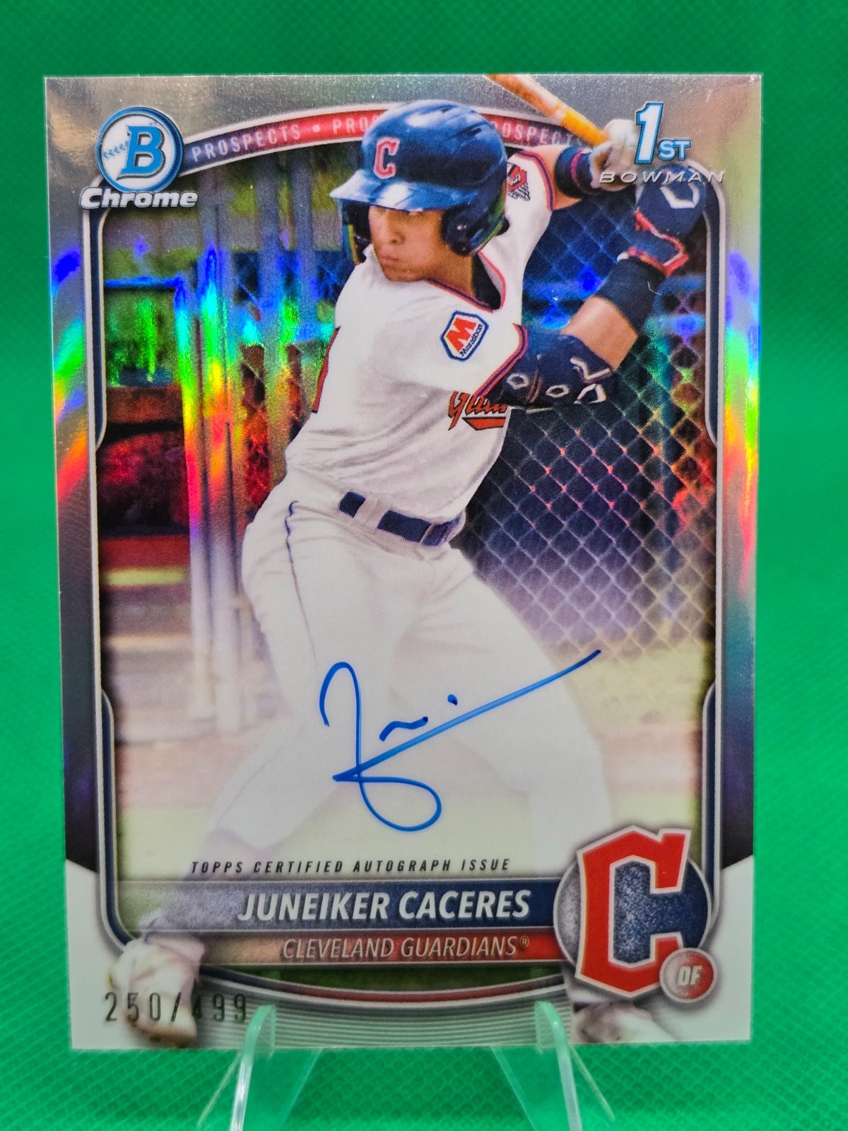 2025 Bowman Chrome Juneiker Caceres 1st Bowman Refractor Auto 250/499 #CPA-JUC