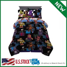 Five Nights At Freddys 5 Piece Twin Size Bed Comforter and Sheet Set with Sham