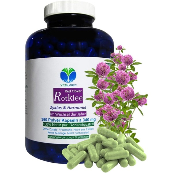 Rotklee Red Clover 360 Pulver Kapseln Ohne Zusatzstoffe Natur Pur. 26705-360-image