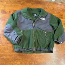 Kids The North Face Denali Green and Gray Jacket size small boys