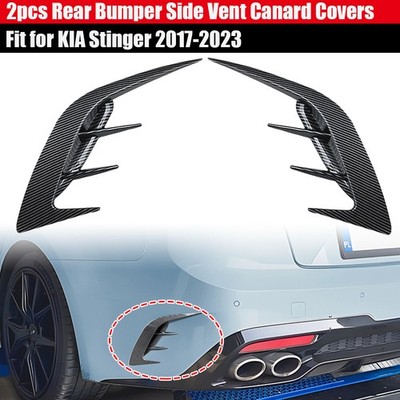 2X Heck Stoßstange Splitter Flossen Flaps Carbon Optik für KIA Stinger 2017-2023