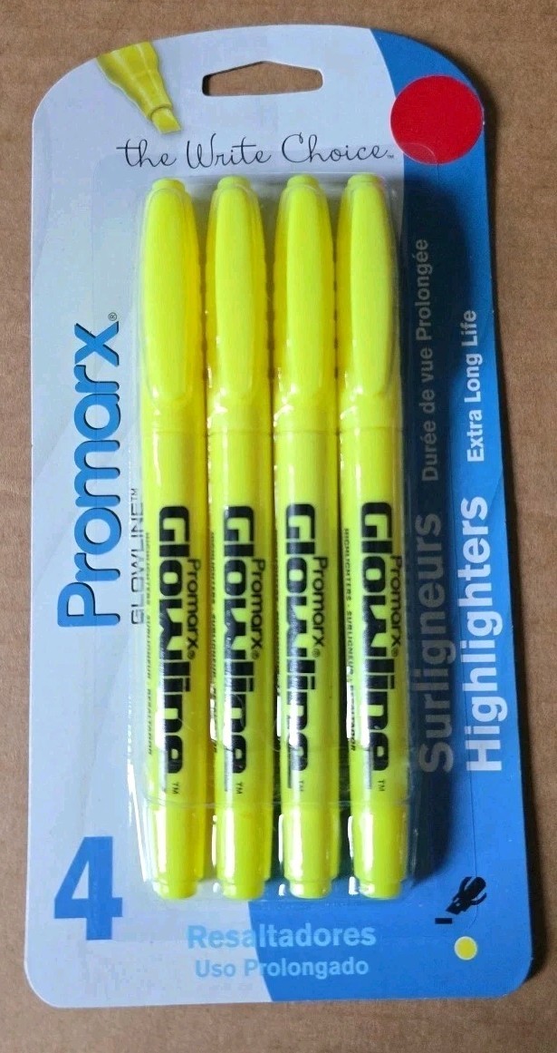 Pens Pack Of 4 Yellow - Brand New