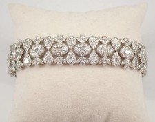 15Ct Round Cut Lab Created Diamond Women's Tennis Bracelet 14K White Gold Plated