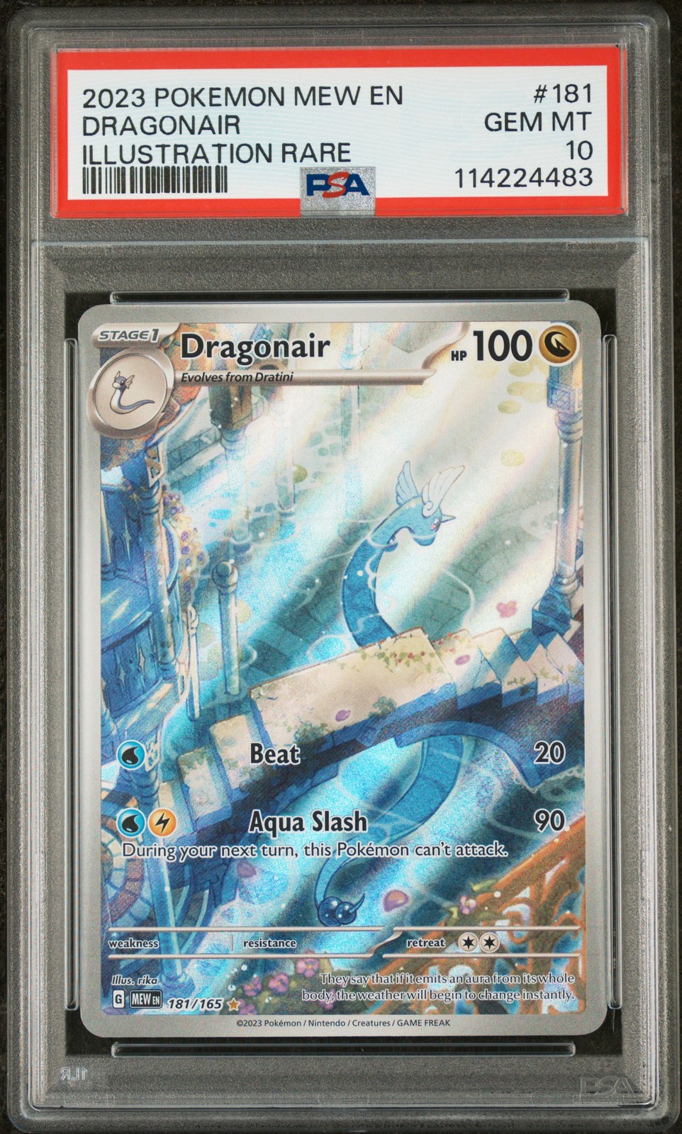 PSA 10 Pokemon TCG 2023 Pokemon Mew En-151 #181 Dragonair GEM MT