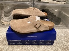 Birkenstock Boston Soft Footbed Suede Taupe