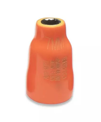 Cementex IS38-07M Insulated 3/8 Square Drive Socket, 7mm