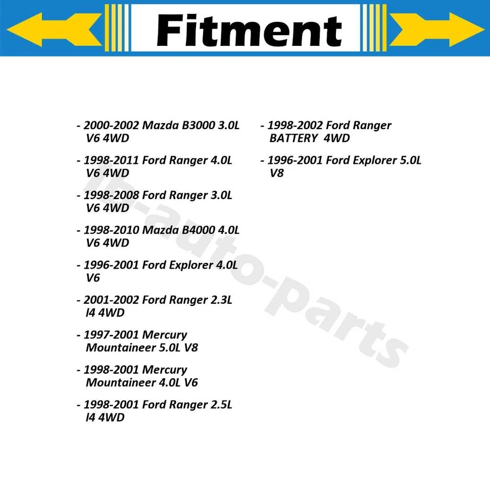 Juego de 2 mangueras de freno delanteras para Mazda B4000 1998-2010 4,0 L 4x4 Foto 2 de 4