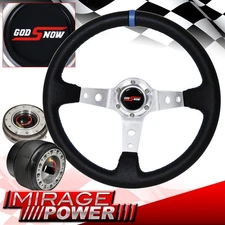 Hub For 90-93 Accord Deep Dish Black Steering Wheel Silver Center Quick Release