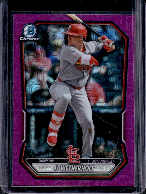 2026 Bowman Mega Box JJ Wetherholt Chrome Prospects Fuchsia Mojo Refractor #/299