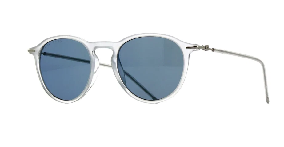Gafas de sol HUGO BOSS 1309/S HKT 2K marco plateado cristal lentes grises azules 50 mm Foto 3 de 4
