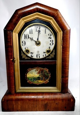 Antique Clock Looks Similar To New Haven Mantel Clock Cathedral Top  For Repairs