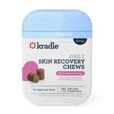 Kradle Calming Skin Recovery Soft Chews Dog Skin Coat Support,Beef Liver Flavor