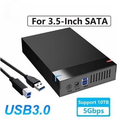 3.5 Inch SATA HDD Enclosure USB 3.0 External Hard Drive Case Supports 10TB