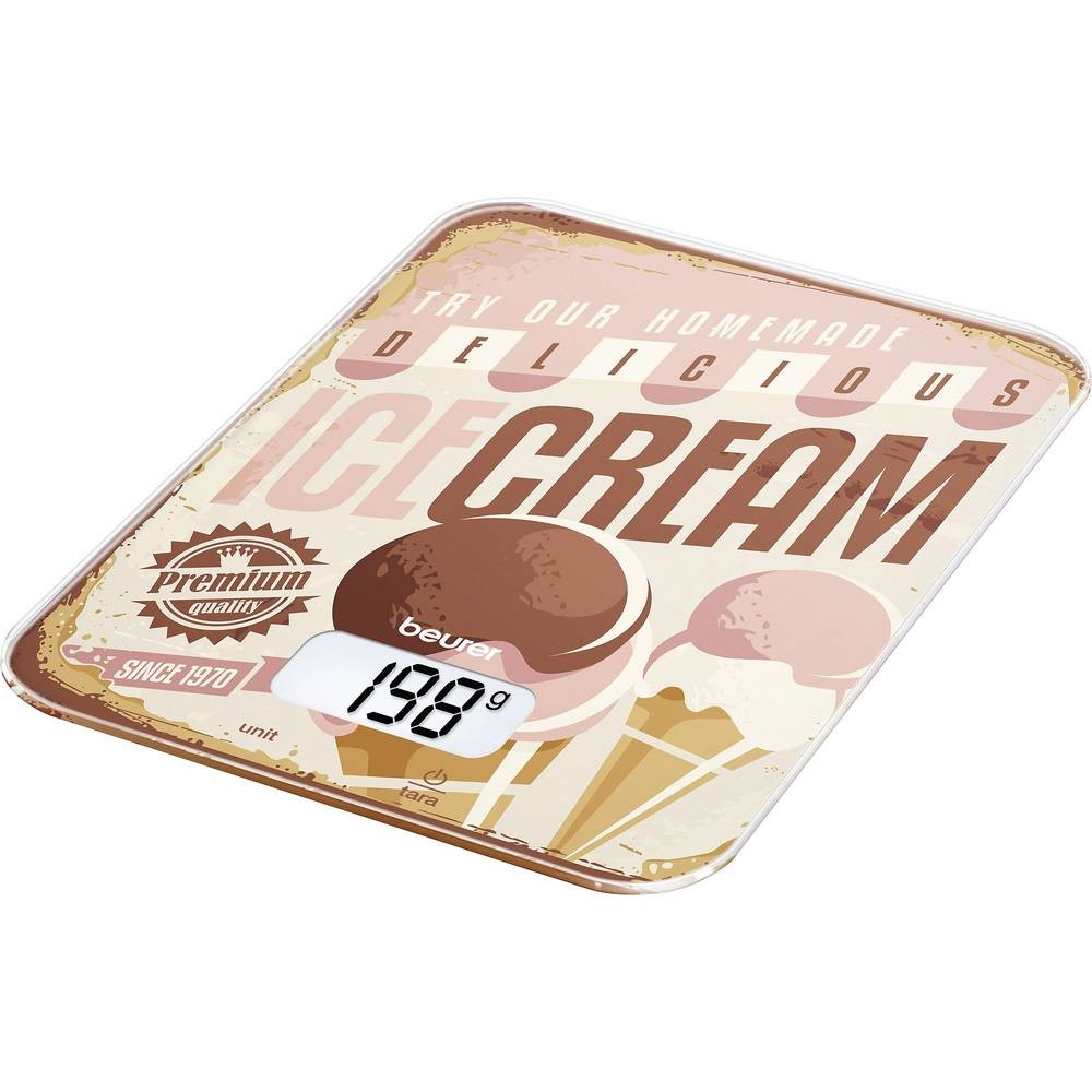 Balance de cuisine Beurer KS 19 Ice-Cream marron clair plateau verre 5kg