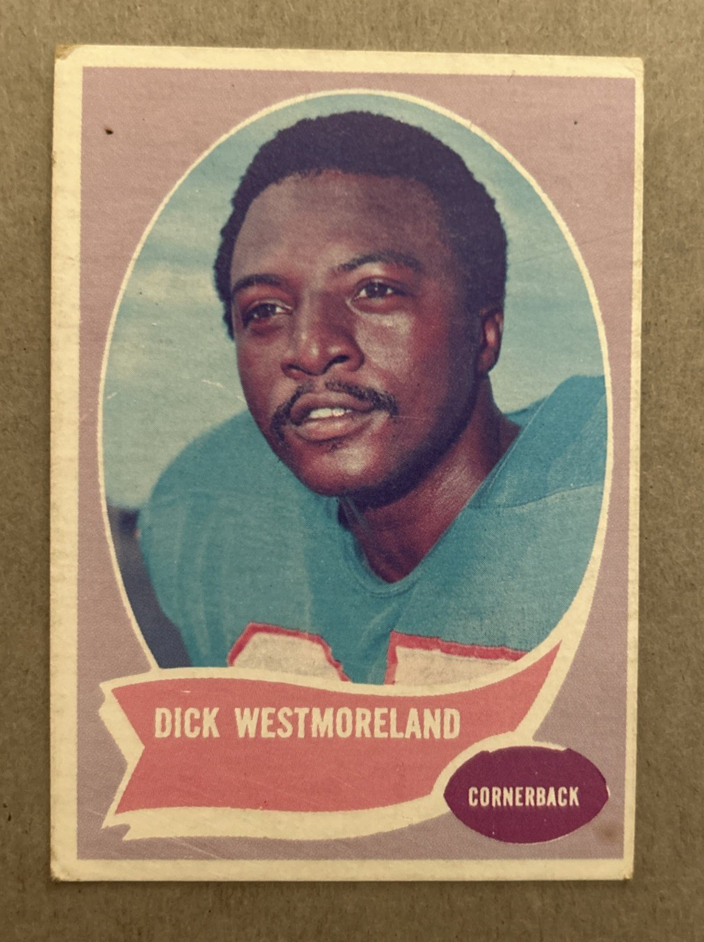 1970 TOPPS FOOTBALL DICK WESTMORELAND #192 TEST PRINT MISSING COLOR RARE!