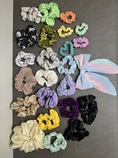 Hair Scrunchies hair bow- 24 total hair pieces