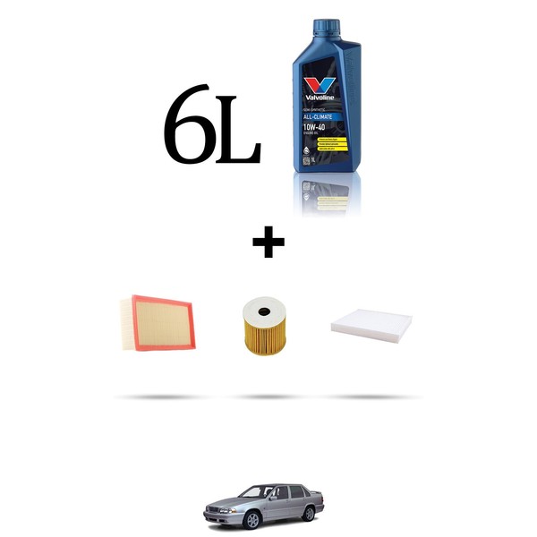 Hoffcar Wartungsset 3 Filter Und 6L ÖL FüR Volvo S70 2.3 Turbo 184KW Ab 1997-image