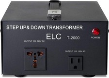 T Series 2000 Watt Voltage Converter Transformer - Step Up/Down - 110v to 220v