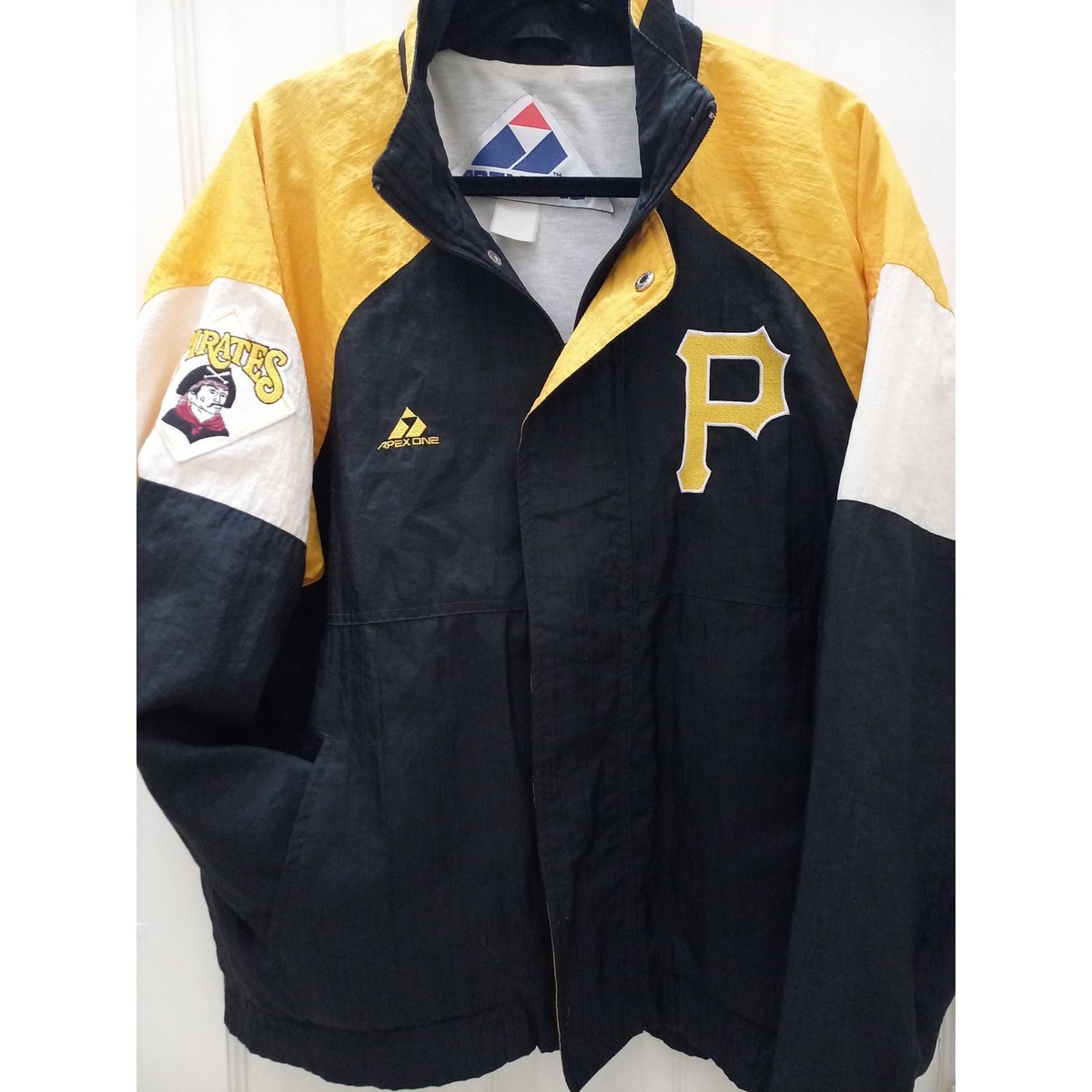 Vintage-ウィンドブレーカー 上下セット:2L:黒/黄/白 Pittsburgh Pirates 90s APEX Color Block windbreaker jacket M L blk