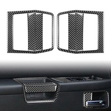 Carbon Fiber Interior Door Pusher Panel Cover Trims For Dodge Challenger 2008-14
