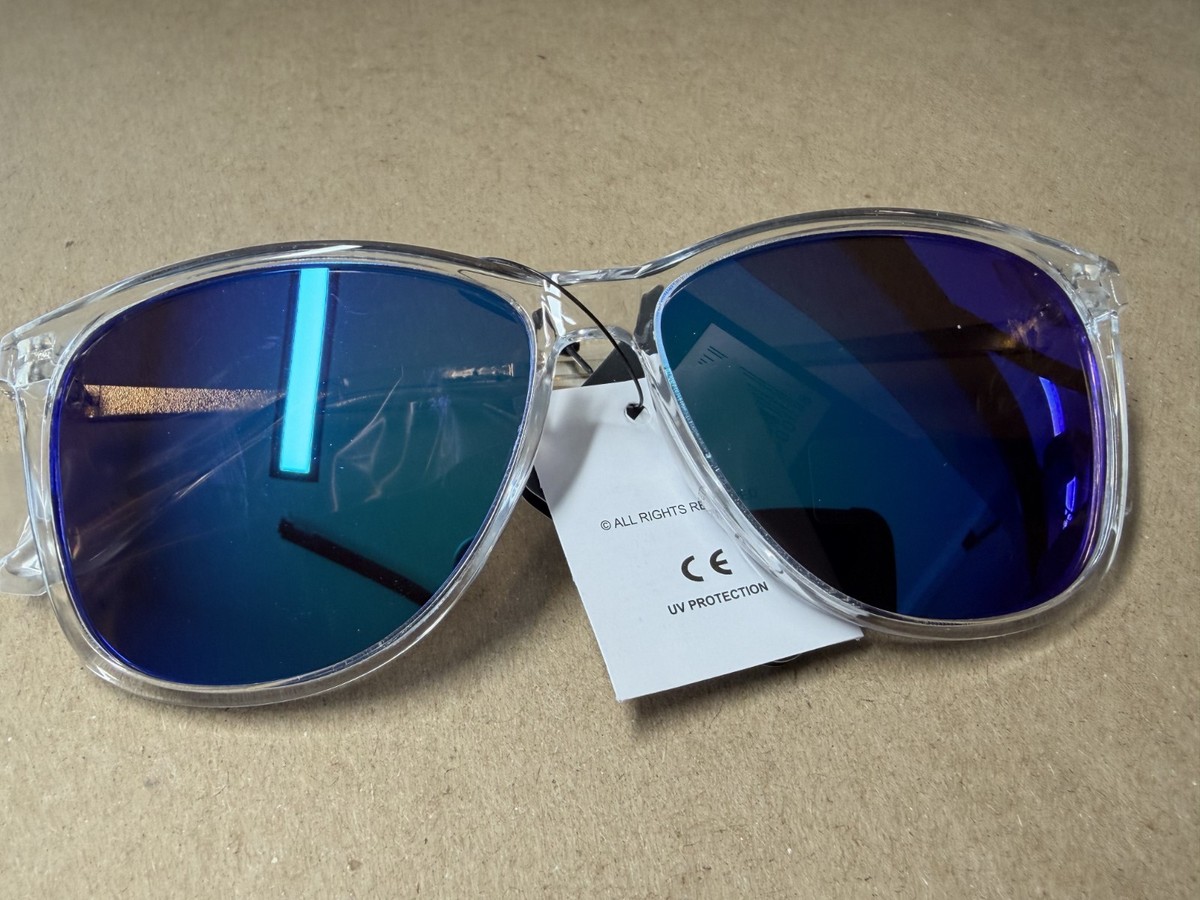 専用② Polarized Translucent Clear Frame Classic Sunglasses Multicolor