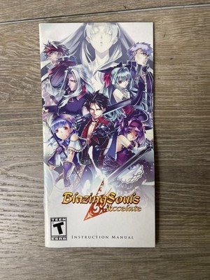 Blazing Souls: Accelate (Sony PSP, 2010) Manual ONLY