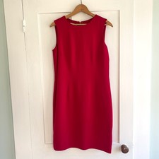 Vintage Talbots Red 100% Silk Sheath Dress Sz 6