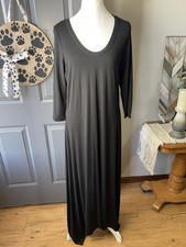 Vintage Spiegel Black Asymmetrical Hem Lagenlook Minimalist Maxi Dress Large