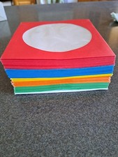 100 New CD/DVD/BluRay Sleeves colored paper sleeves with clear window