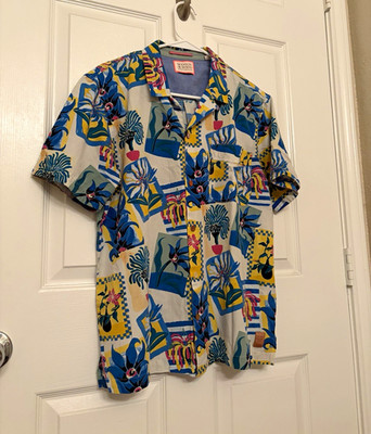 Scotch & Soda Men's Floral Multicolor Short Sleeve Button-Up Shirt M/L