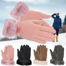 Thick Fleece Lining Winter Snow Gloves Windproof Warm Thermal Insulated Women