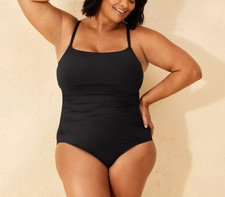 Women's Smoothing Shirred Scoopneck Full Coverage One Piece Swimsuit - Shade 16