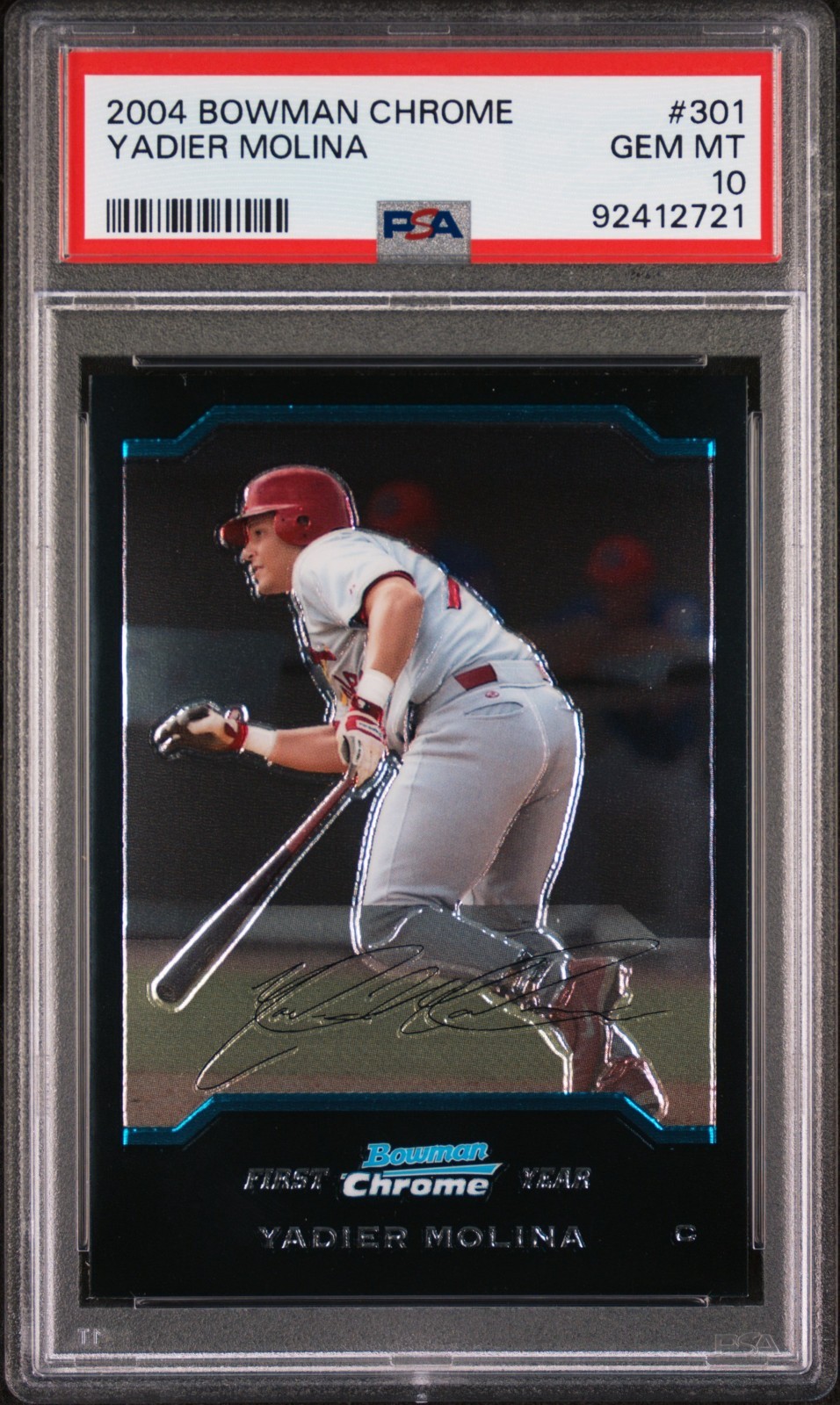 2004 Bowman Chrome Yadier Molina #301 First Year Graded Rookie PSA 10 GEM MINT