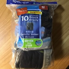 Hanes Boy's Size M 8-10 Boxer Briefs 10-Pack ComfortSoft Waistband Tagless