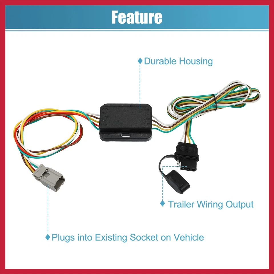 1 juego ‎‎Auto OV2135-001 4 pines remolque arnés de cableado para Honda Accord 1994-2002 Foto 3 de 4