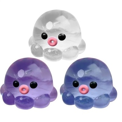 Squishy Octopus Clear Crystal Squeeze Stress Toy Party Favor Stress Relief