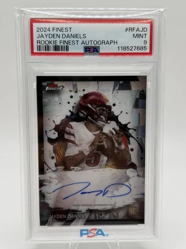 2024 TOPPS FINEST ROOKIE AUTO #RFAJD JAYDEN DANIELS ROOKIE RC PSA 9