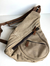 Canvas Sling Bag Convertible Crossbody Backpack Travel Bag Heavy Duty Utility