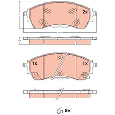Satz Bremsbeläge Bremsklötze vorne für Ford Ranger TKE id51096