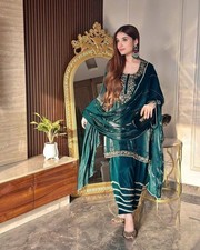 Designer Indian Wedding Dress Pakistani Bollywood Top Plazzo Salwar Party Wear
