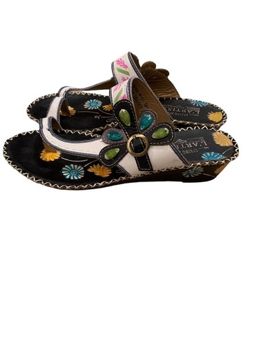 L artiste Spring Step Sandal Santorini SZ 8 White Floral Jewels Embellishment - Picture 2 of 8