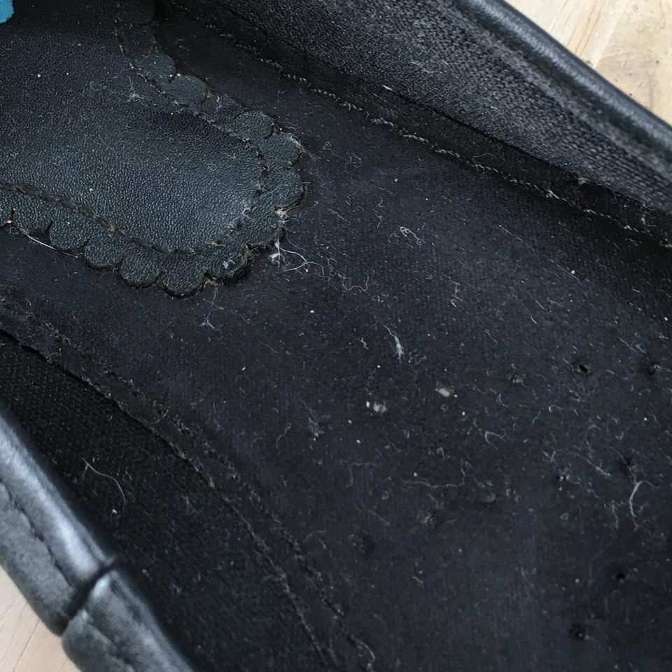 Zapatos planos de ballet Yuu para mujer 6,5 M Gail negros de imitación de cuero informales sin cordones bajos Foto 4 de 4