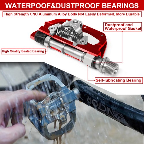 SPD Dual Pedals PD-M680 MTB Bike Flat & Clipless 3 Sealed Bearing Mountain Road - Picture 14 of 29