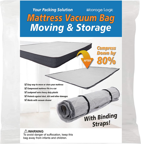 Queen/Full/Full-Xl Foam Mattress Vacuum Bag for Moving Vacuum Seal Mattress Bag - Picture 10 of 12