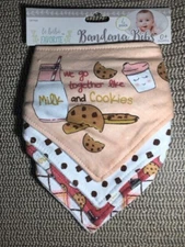 Le Bebe Favorite Girls Bandana Bibs * 4 PACK * 0+ months * NEW