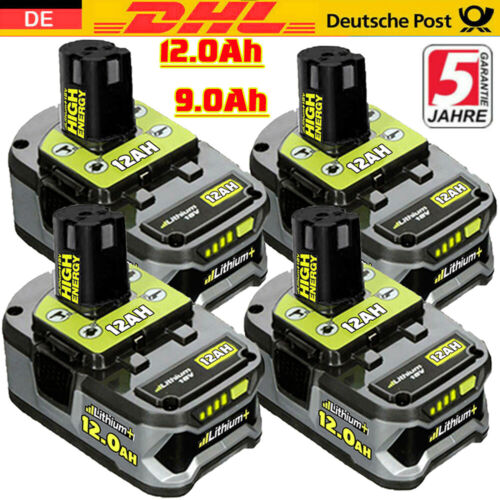 4 batterie originali per batterie RYOBI 18 V One Plus litio RB18L50 P108 12Ah P109 - Foto 1 di 33