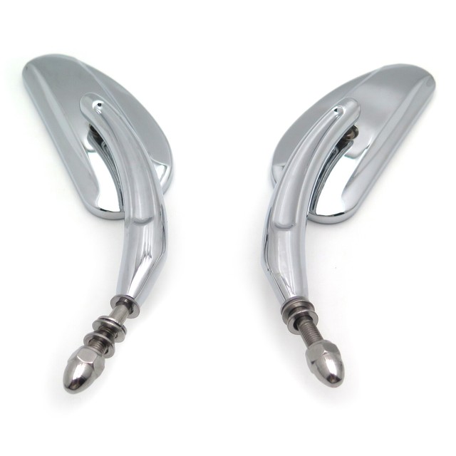 Chrome Black Teardrop Racing Mirrors For Harley Street Glide Road Glide