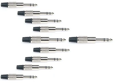10 x Stereo Klinkenstecker 6,3 mm Klinke Kabel Stecker Metall Neutrik kompatibel