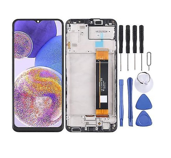 Écran LCD pour Samsung Galaxy A23 4G châssis et vitre tactile OLED noir